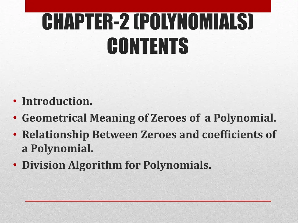 chapter 2 polynomials contents