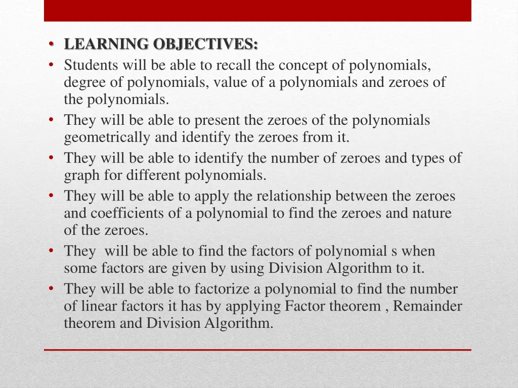 learning objectives students will be able