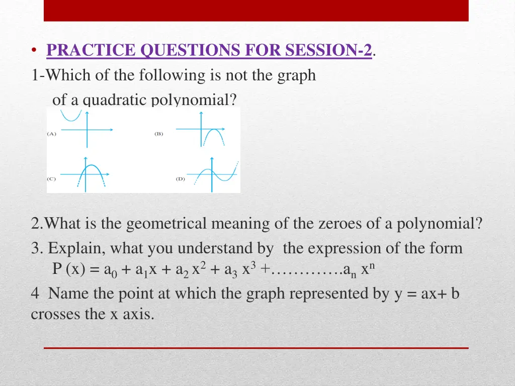 practice questions for session 2 1 which