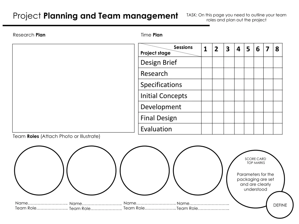 project planning and team management