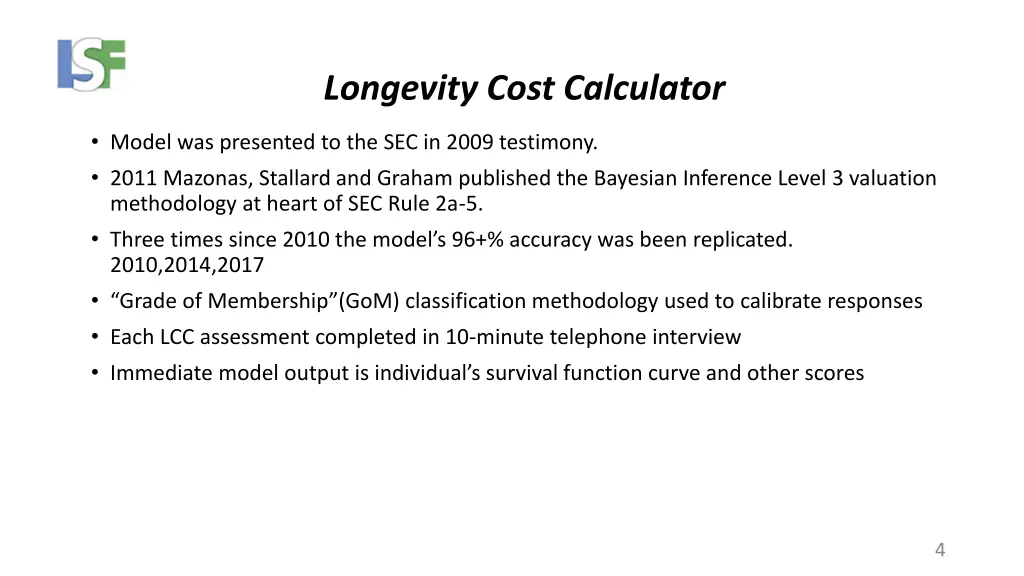 longevity cost calculator 1