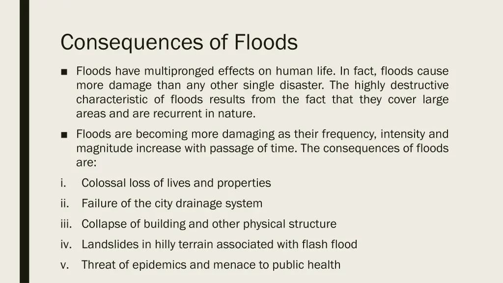 consequences of floods