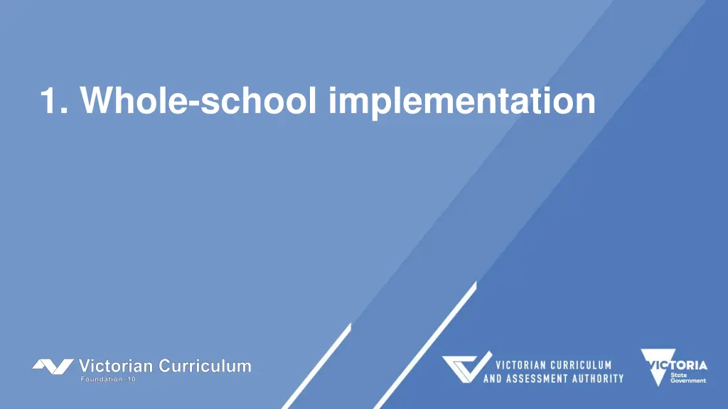 1 whole school implementation