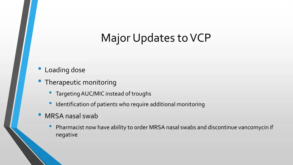 major updates to vcp