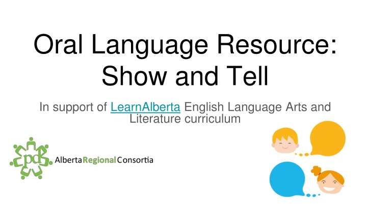 oral language resource show and tell