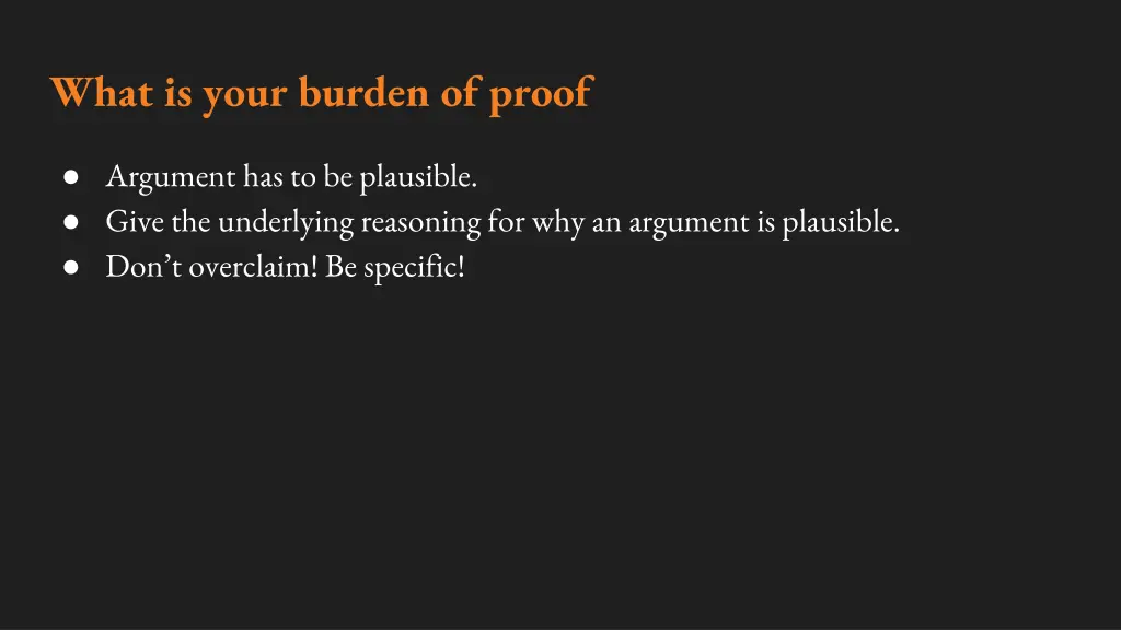 what is your burden of proof