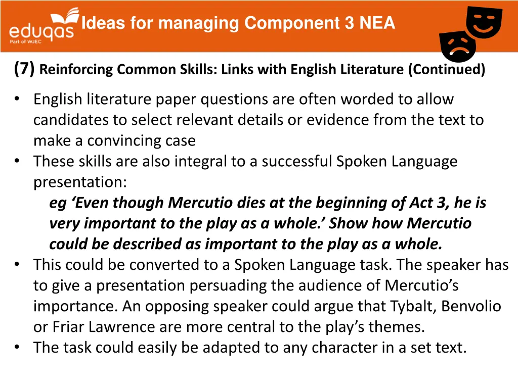 ideas for managing component 3 nea 8