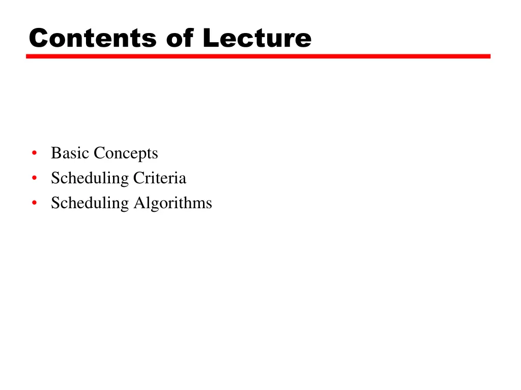 contents of lecture