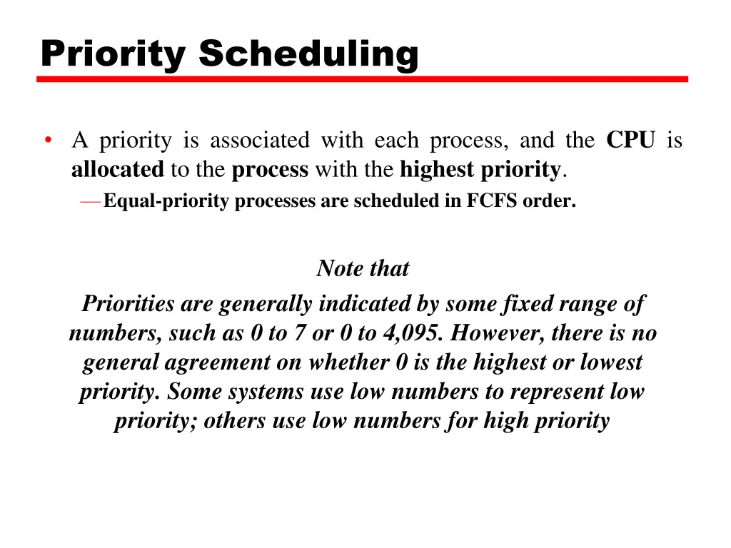 priority scheduling