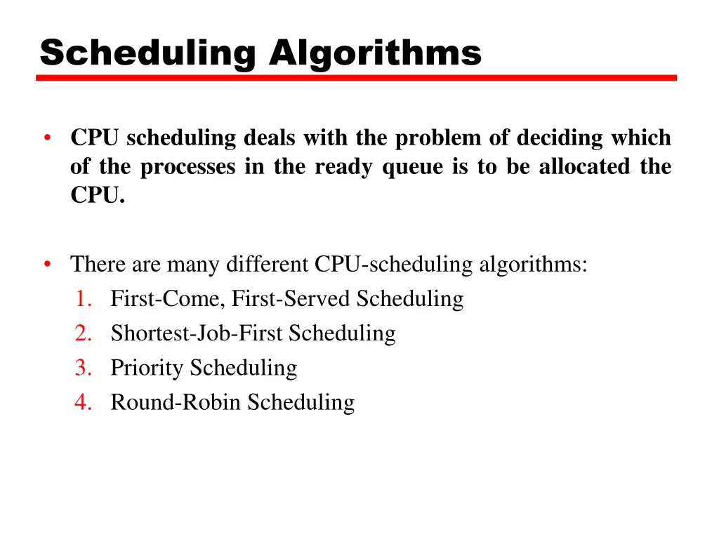 scheduling algorithms