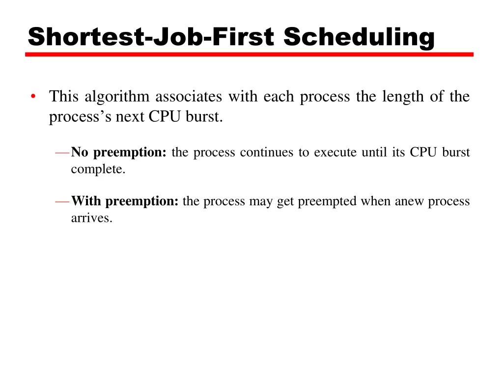 shortest job first scheduling