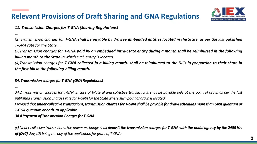 relevant provisions of draft sharing