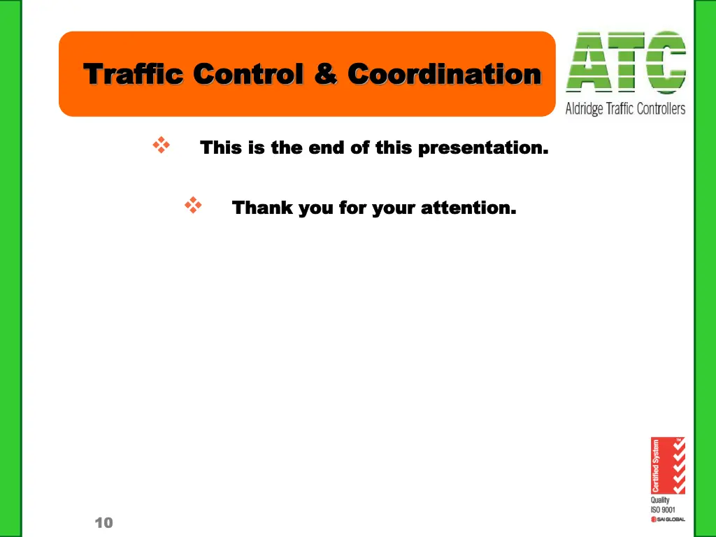 traffic control coordination traffic control 9