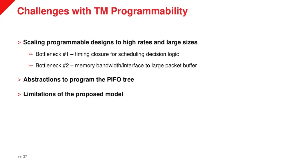 challenges with tm programmability