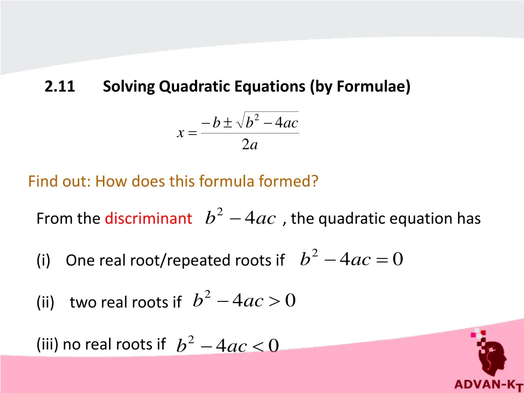 2 11 solving quadratic equations by formulae