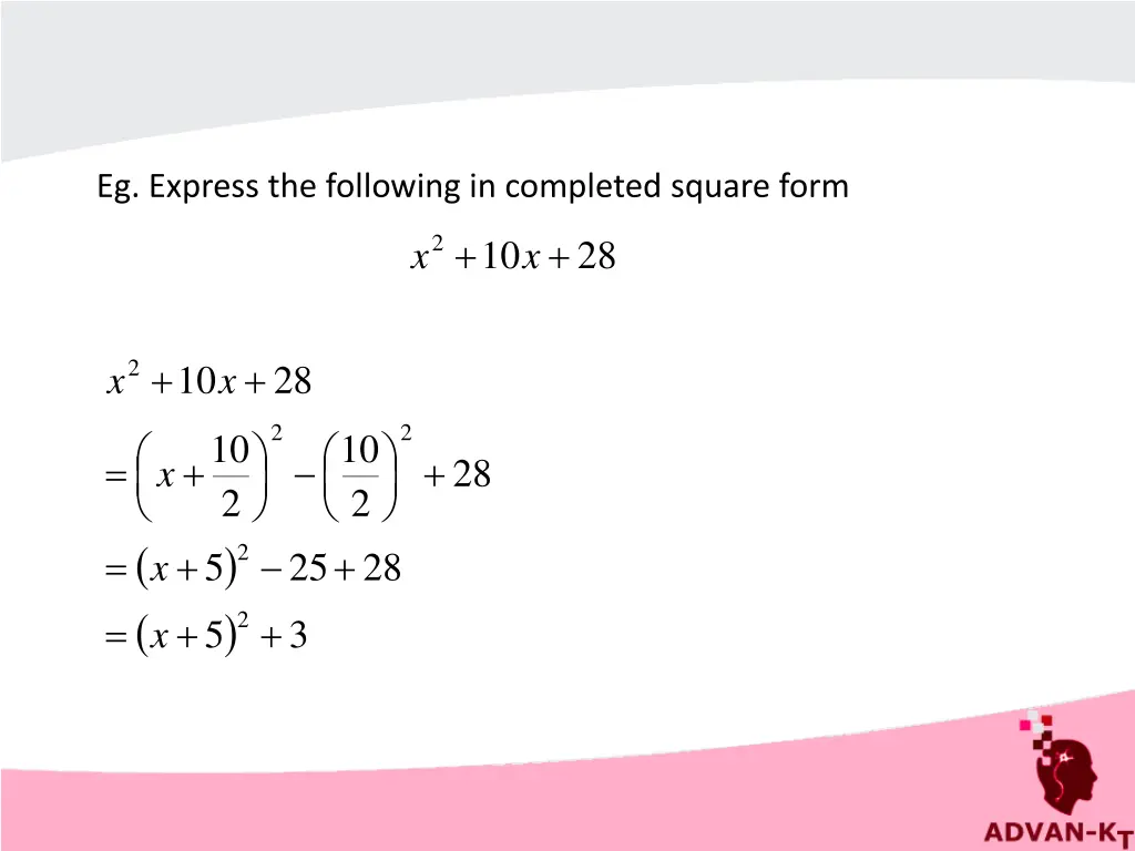 eg express the following in completed square form