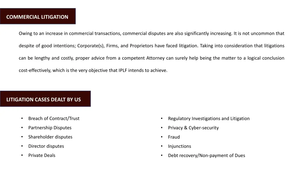 commercial litigation