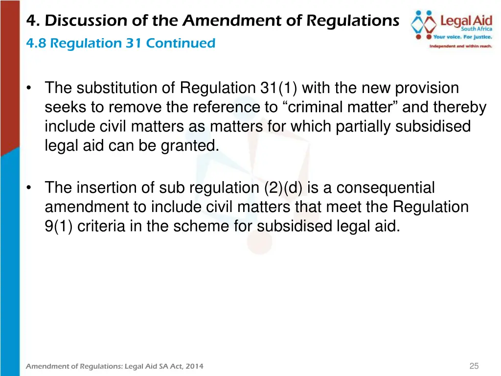 4 discussion of the amendment of regulations 13