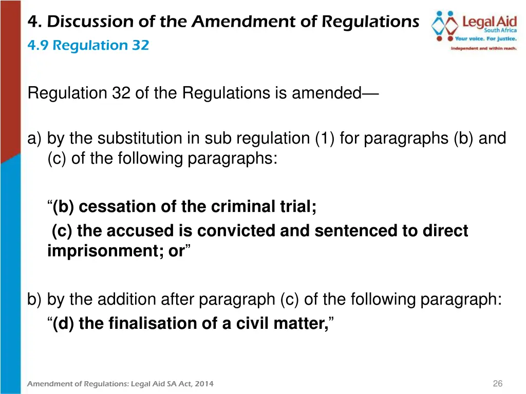 4 discussion of the amendment of regulations 14