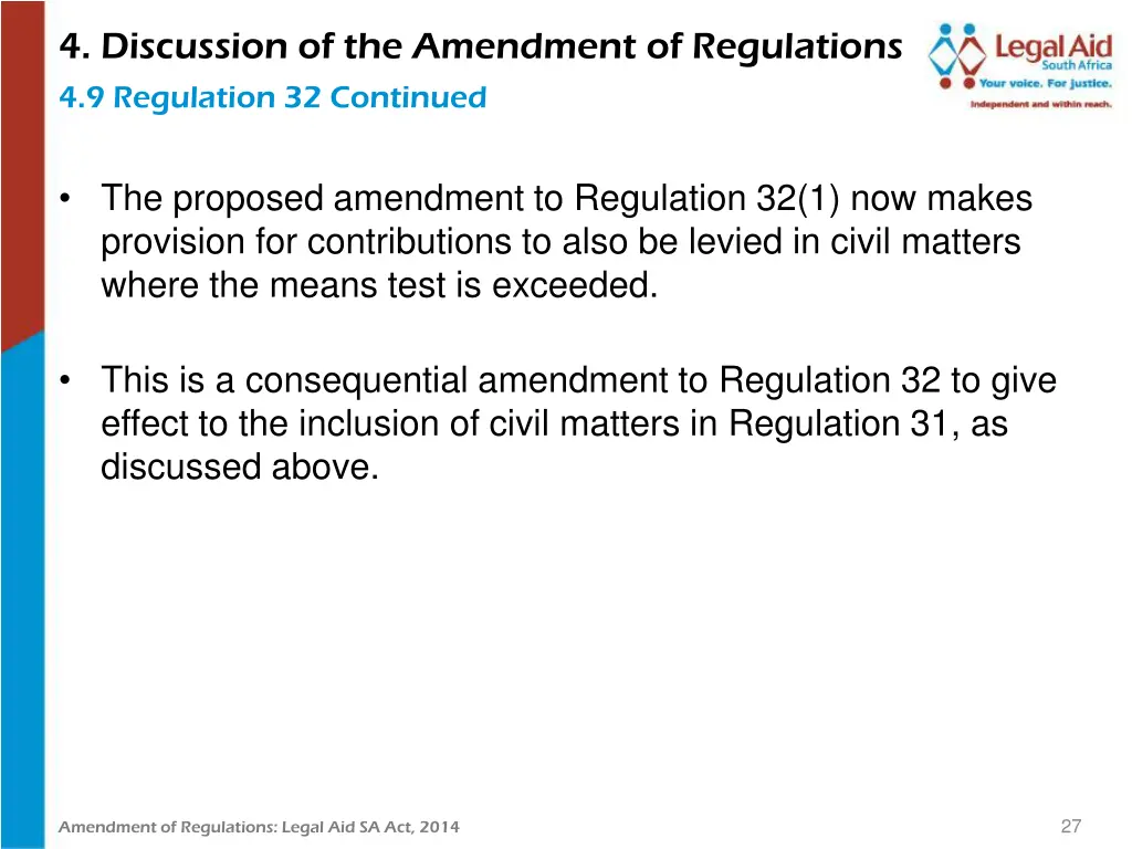 4 discussion of the amendment of regulations 15