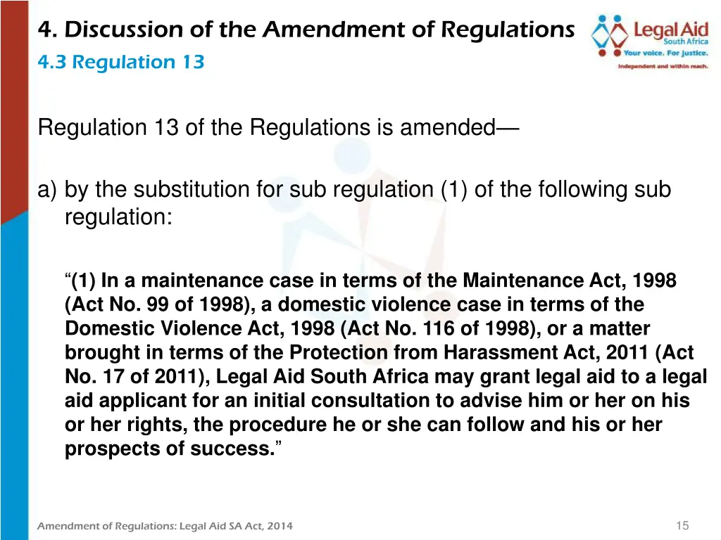 4 discussion of the amendment of regulations 3