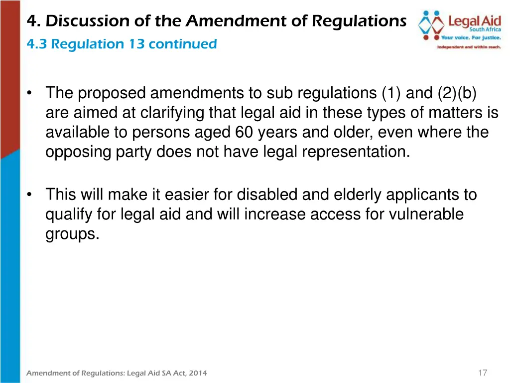 4 discussion of the amendment of regulations 5