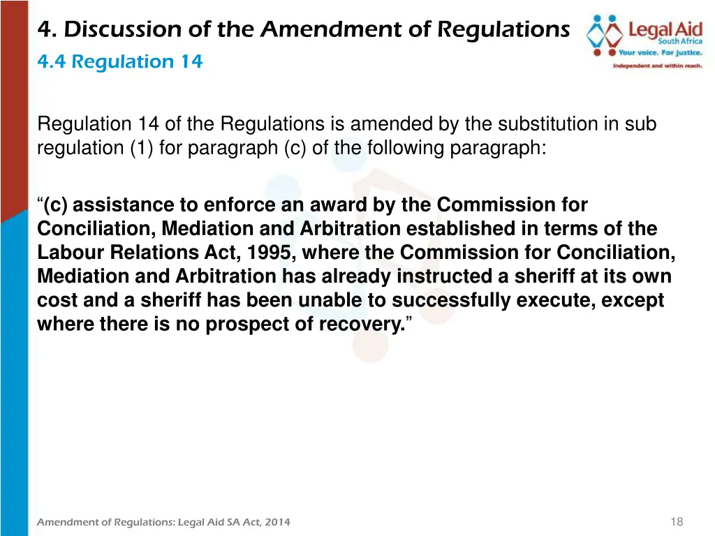 4 discussion of the amendment of regulations 6