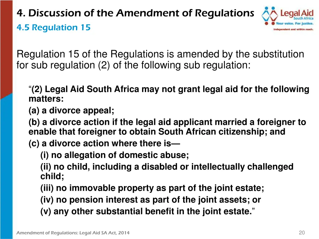 4 discussion of the amendment of regulations 8