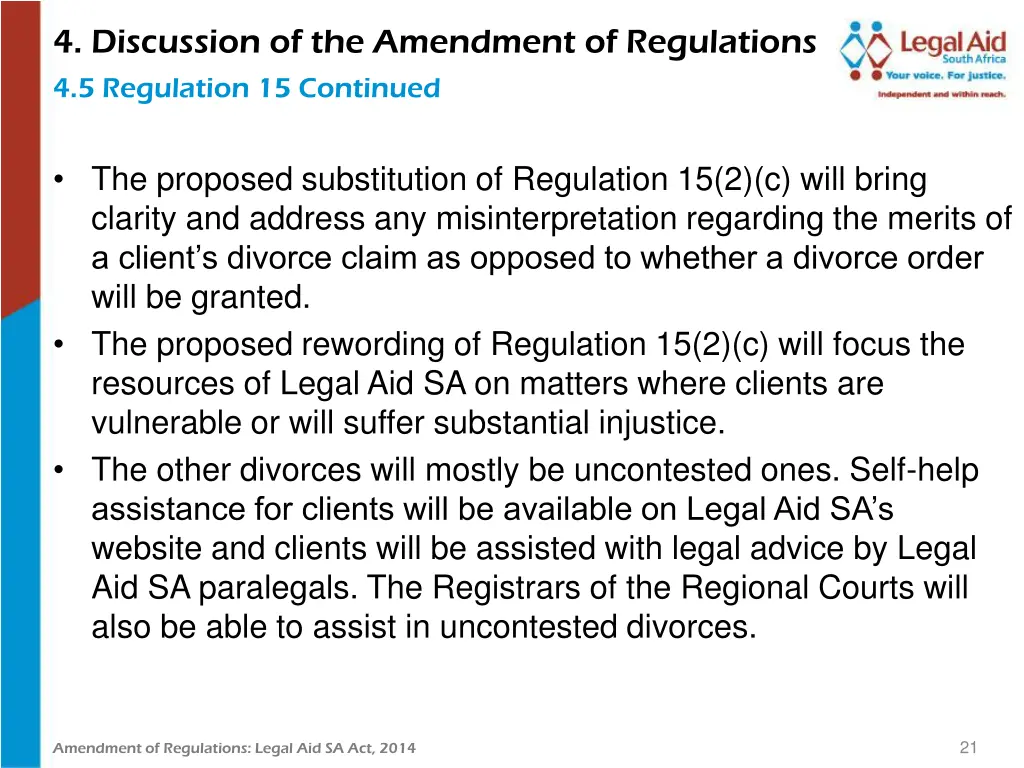 4 discussion of the amendment of regulations 9