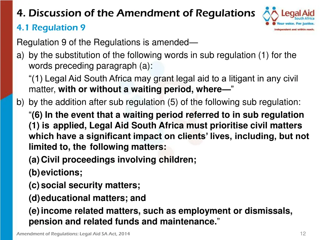 4 discussion of the amendment of regulations