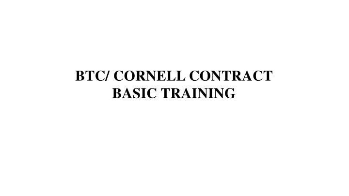 btc cornell contract basic training