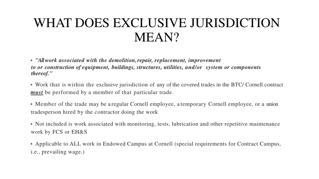 what does exclusive jurisdiction mean