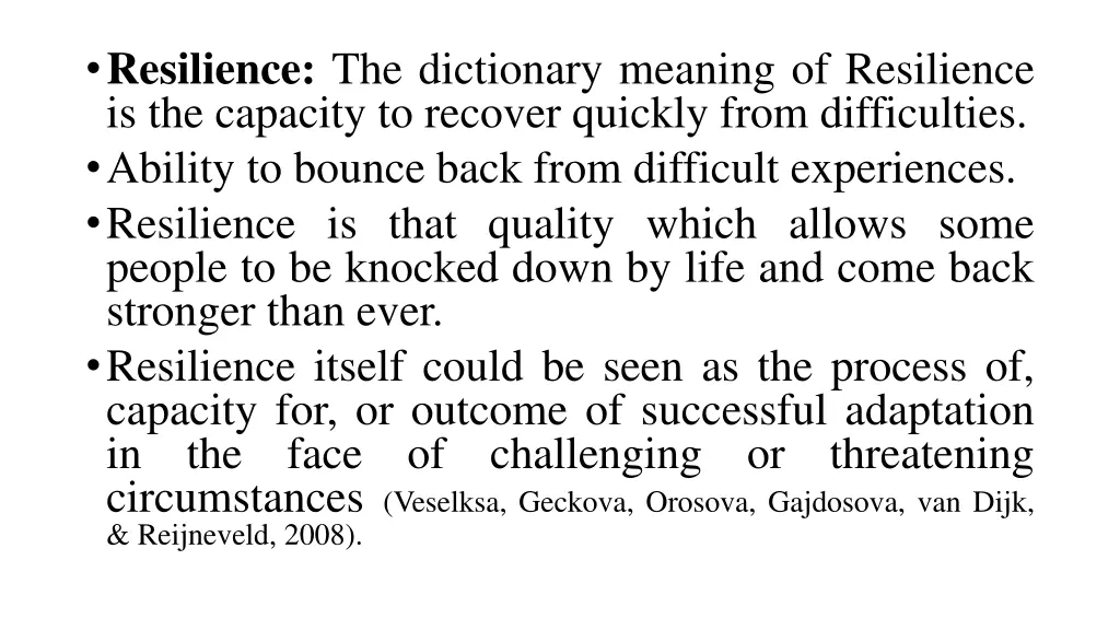 resilience the dictionary meaning of resilience