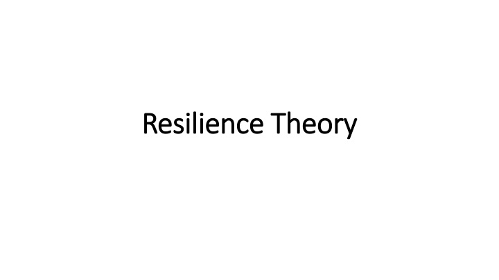 resilience theory resilience theory