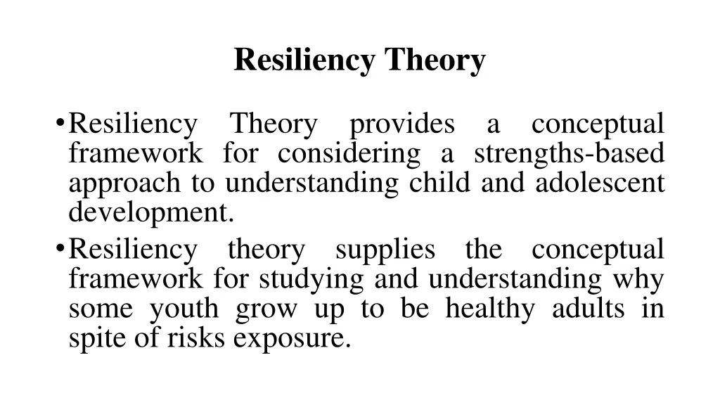 resiliency theory