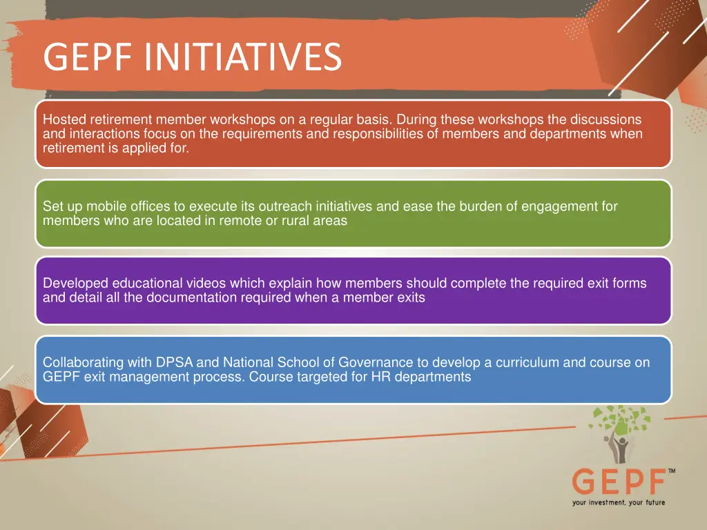 gepf initiatives