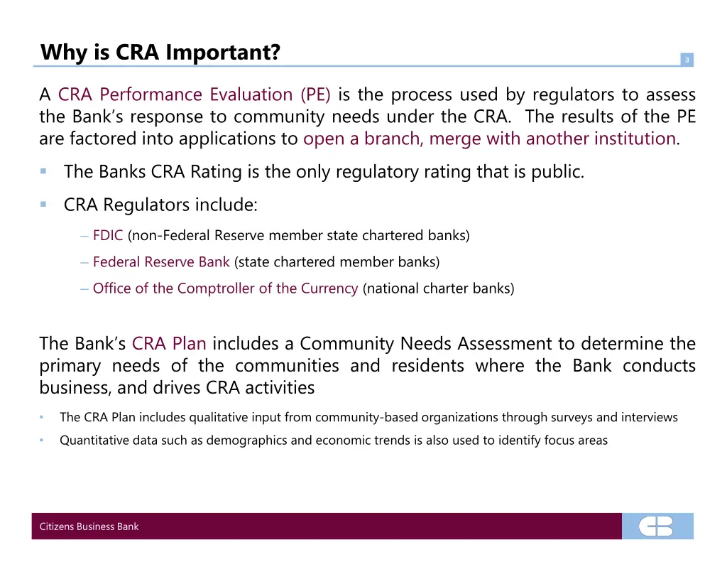 why is cra important