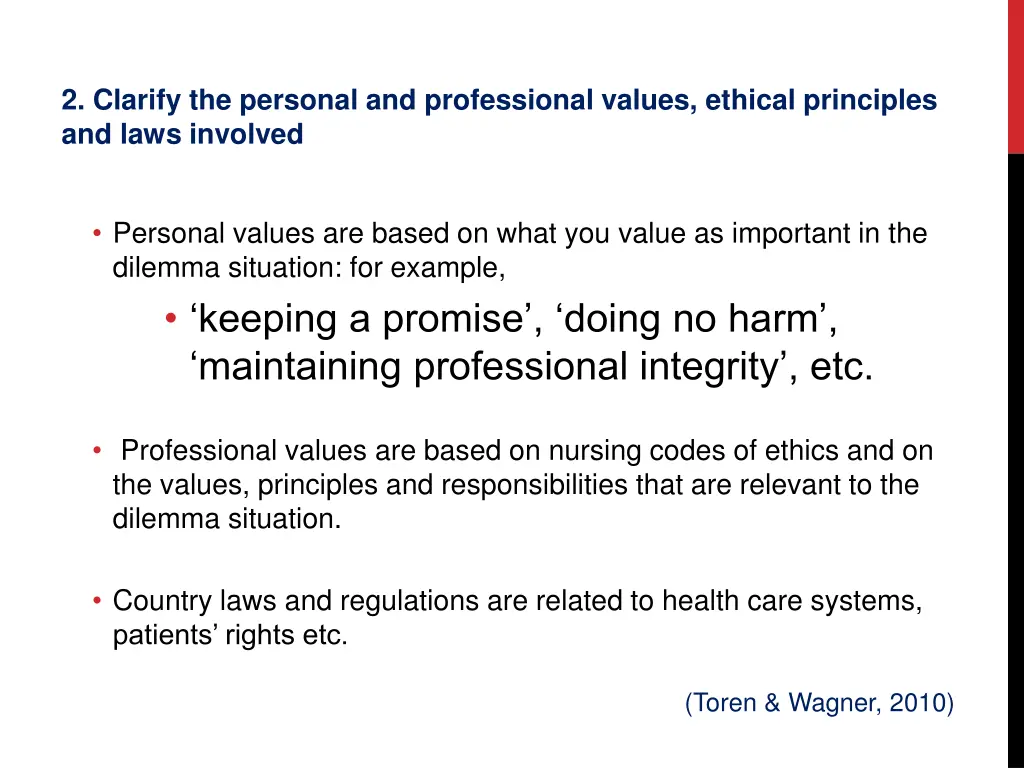 2 clarify the personal and professional values