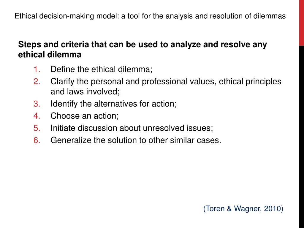 ethical decision making model a tool