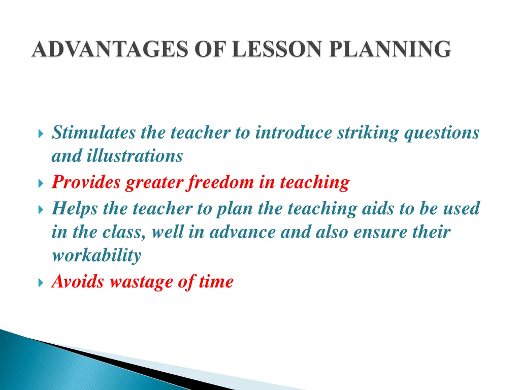 stimulates the teacher to introduce striking