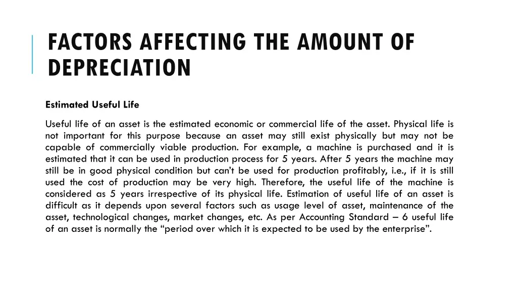 factors affecting the amount of depreciation 3