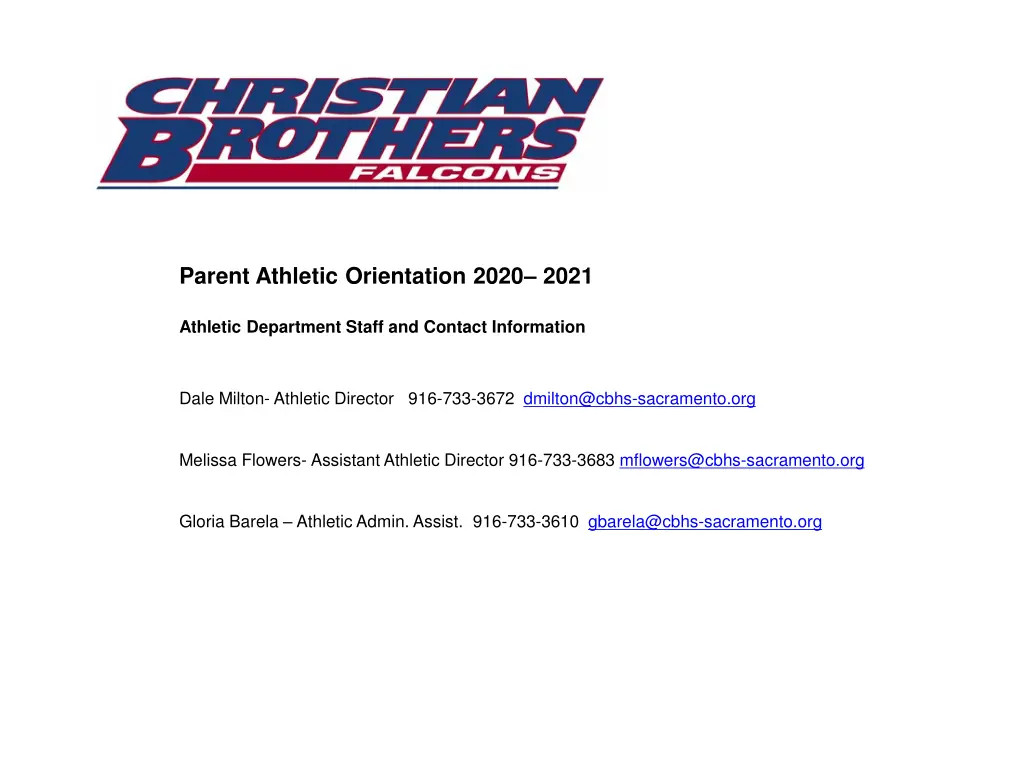 parent athletic orientation 2020 2021 athletic