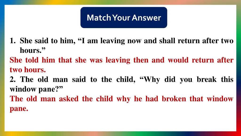 match your answer