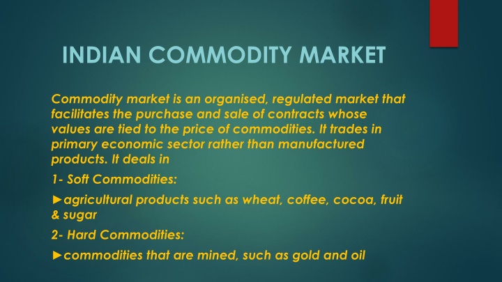 indian commodity market