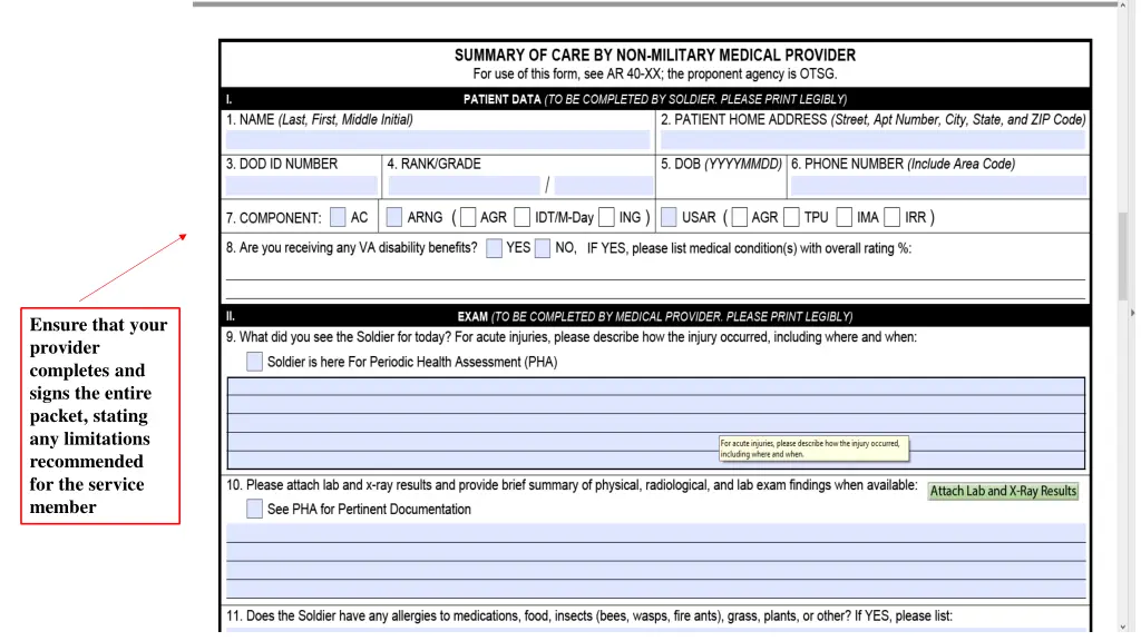 ensure that your provider completes and signs