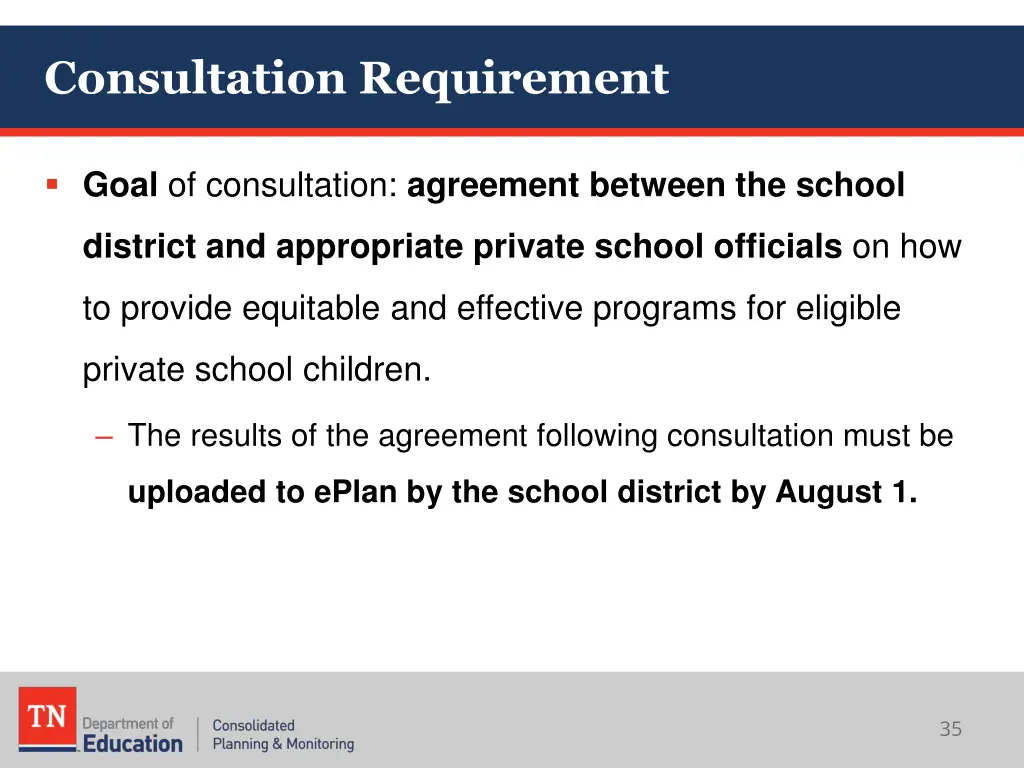 consultation requirement