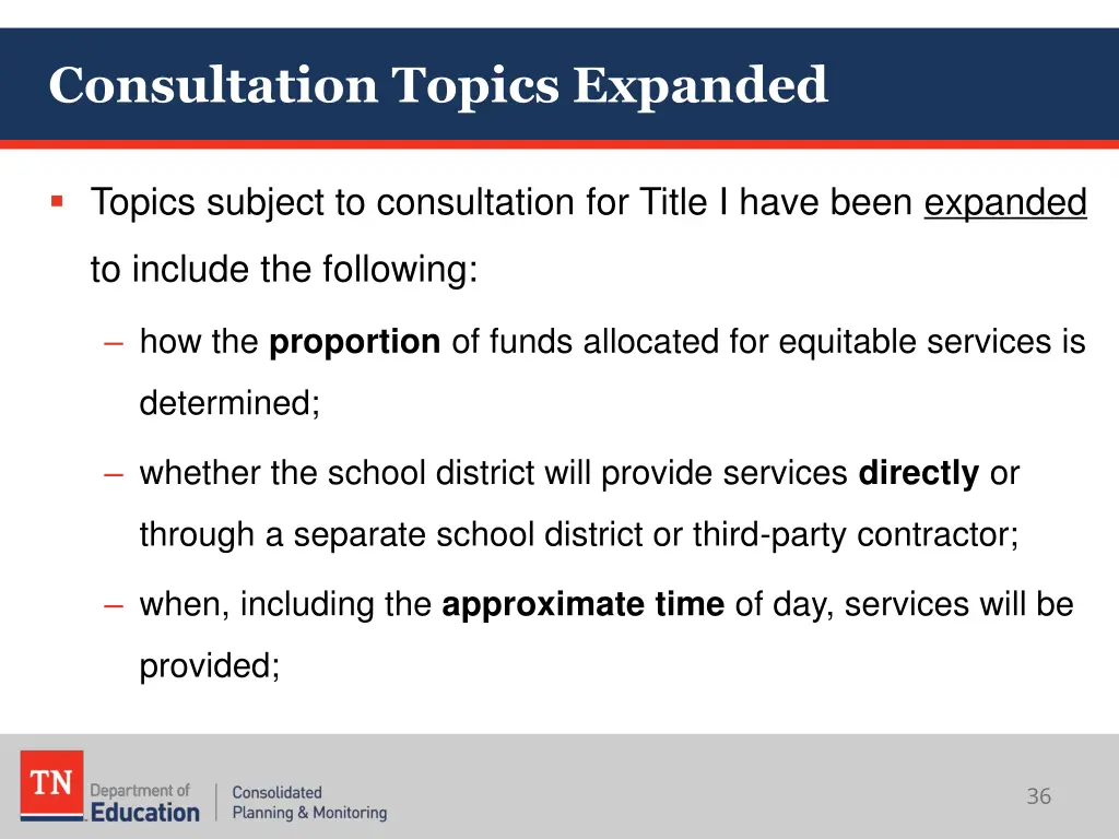 consultation topics expanded