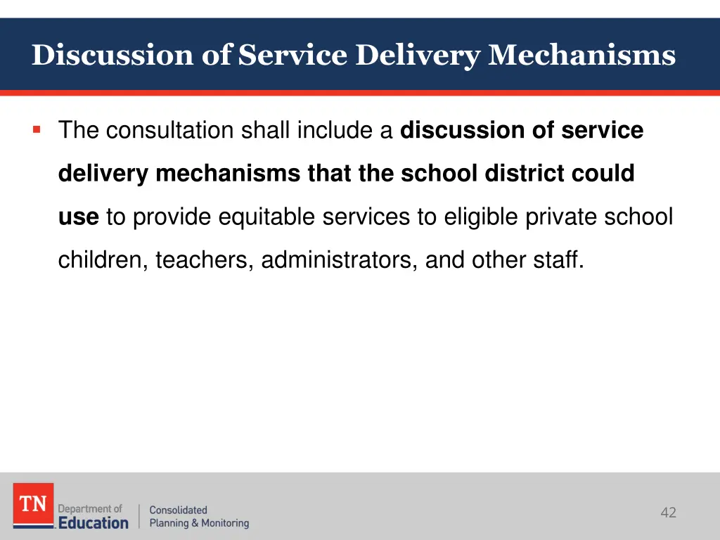 discussion of service delivery mechanisms