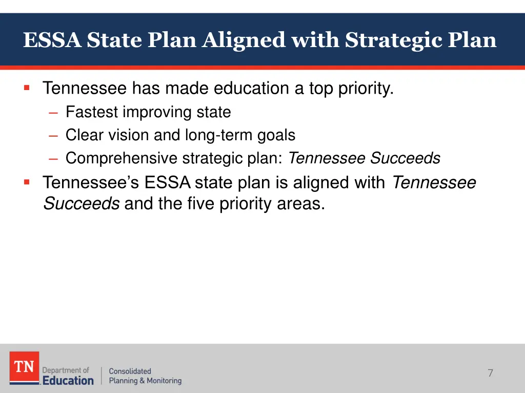 essa state plan aligned with strategic plan