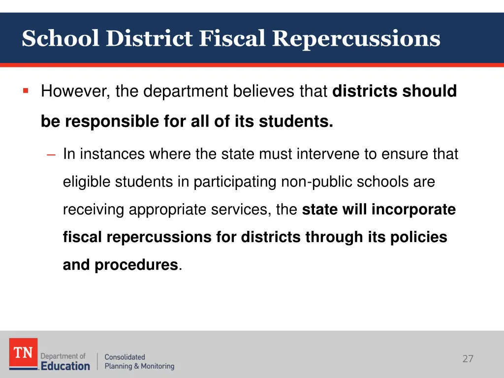 school district fiscal repercussions